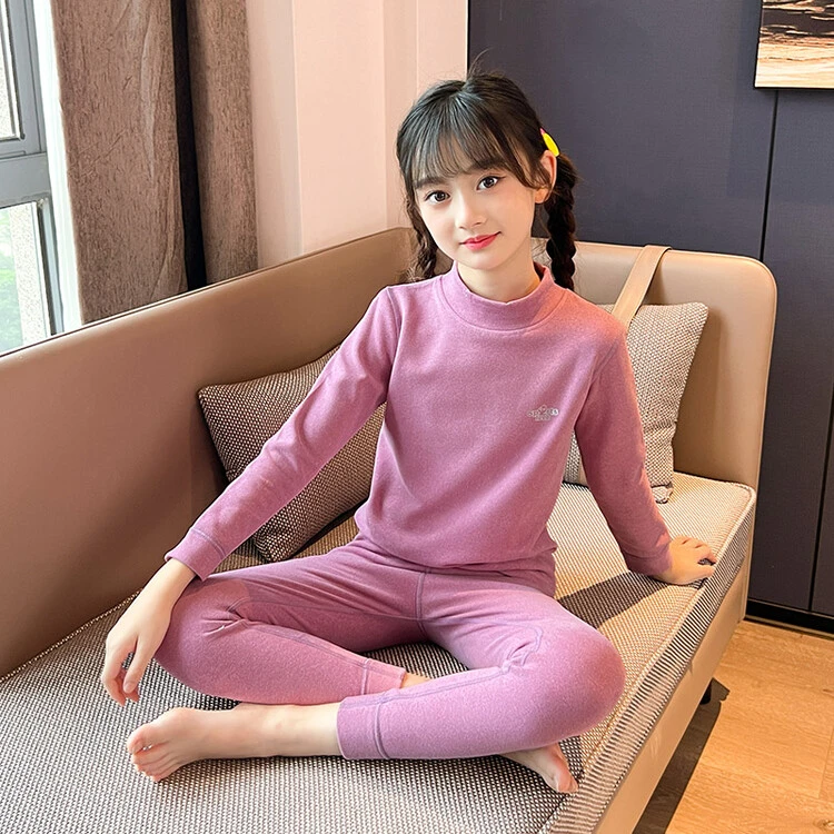 半高领宝宝保暖衣套装女大童秋衣秋裤儿童秋冬家居服套装加厚外穿