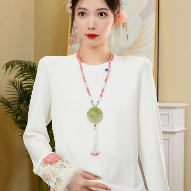 【清风明月】冬季毛领加厚新中式重工刺绣上衣2024d5767清玥