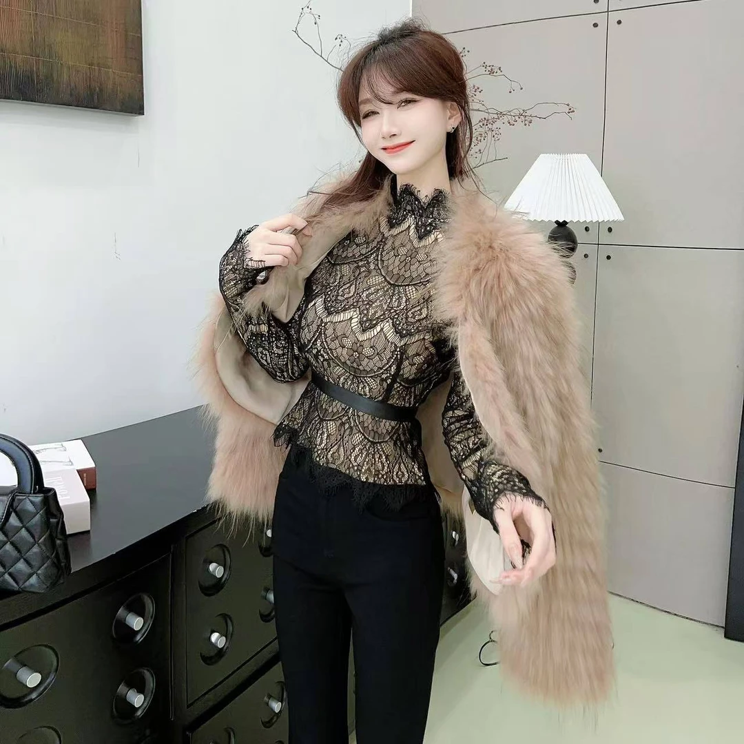 JUSTCC 《捕梦花网》性感镂空睫毛蕾丝上衣（衣长54）（#8367）