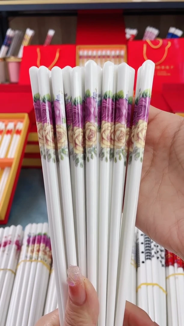 【闪购商品】陶瓷筷子【10双情双玫瑰】