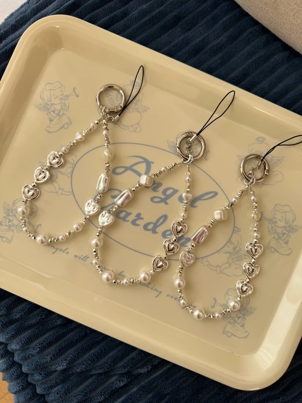 合成金属手链 原创珠光宝气斜挎手工串珠百搭手机链挂绳可爱