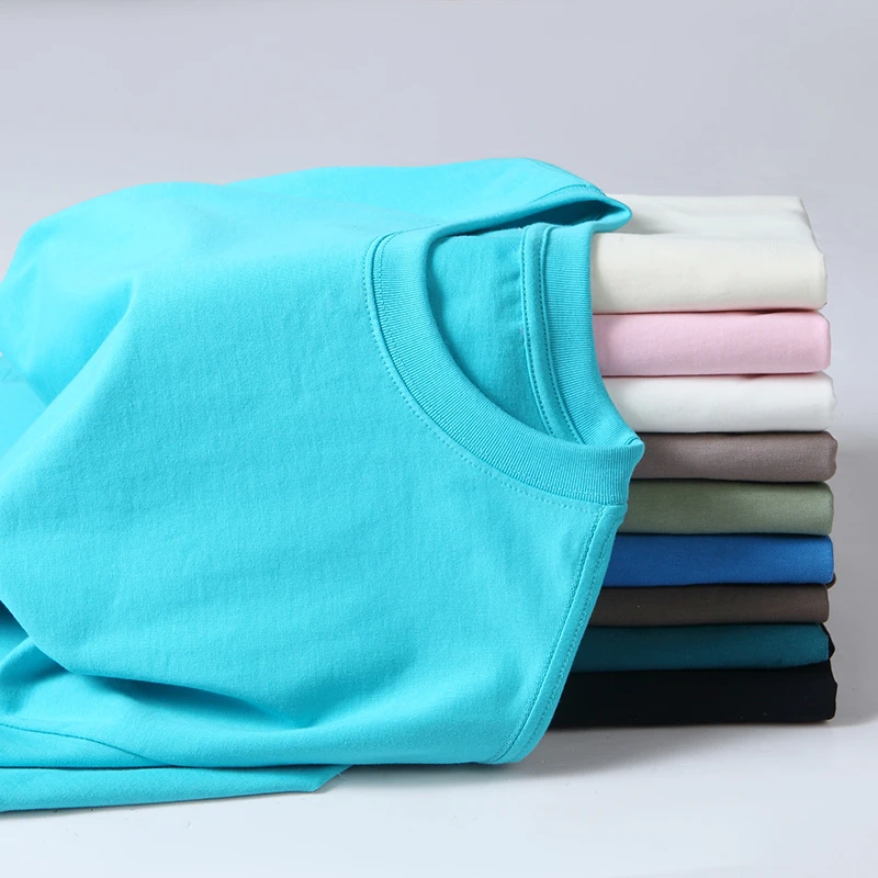 短袖T恤男士重磅纯棉210克2023夏季新款纯白色圆领T恤简约小T休闲