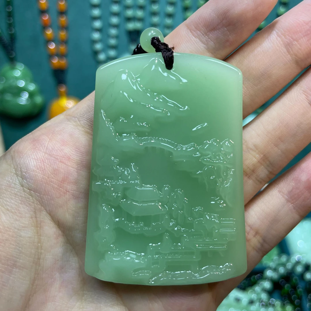 浅绿色山水牌百搭