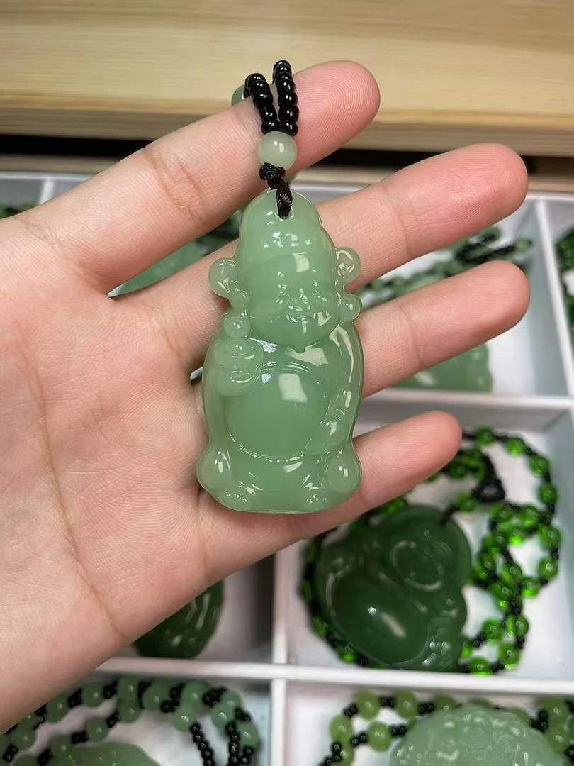 浅绿色开心小财神