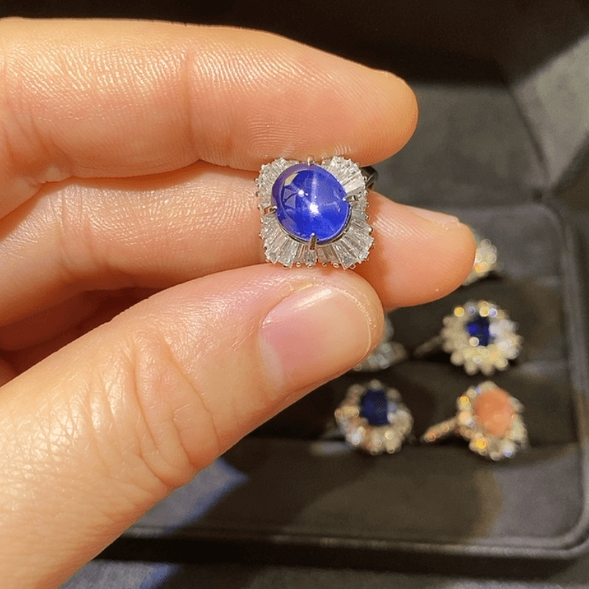 【闪购商品】蓝宝石戒指铂Pt900镶嵌