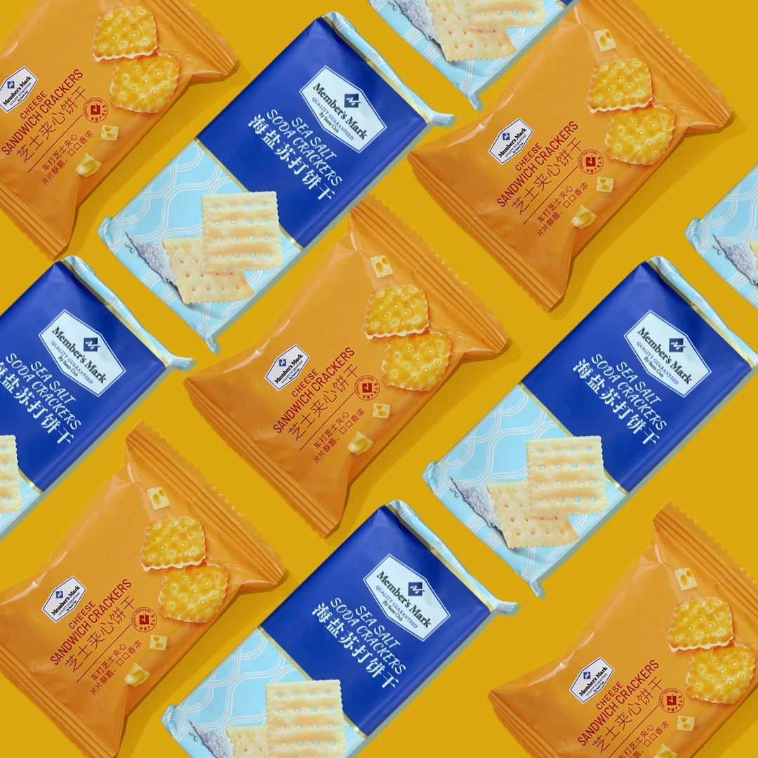 MM超市海盐苏打饼干/芝士夹心饼干 梳打淡咸味饼干休闲零食