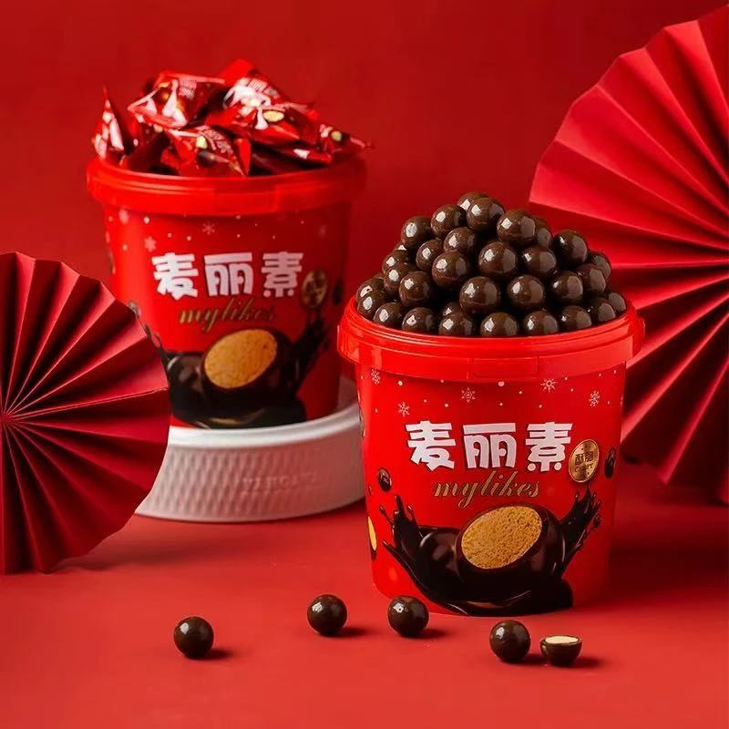 【买1送1罐】麦丽素巧克力128g桶装脆心巧克力豆独立包装零食糖果