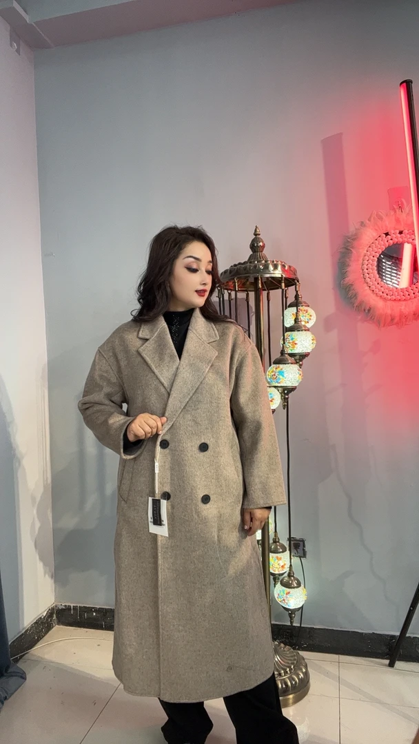 长外套气质网红قوي تىۋىتى时尚休闲女士大气秋冬显瘦收腰修身毛呢