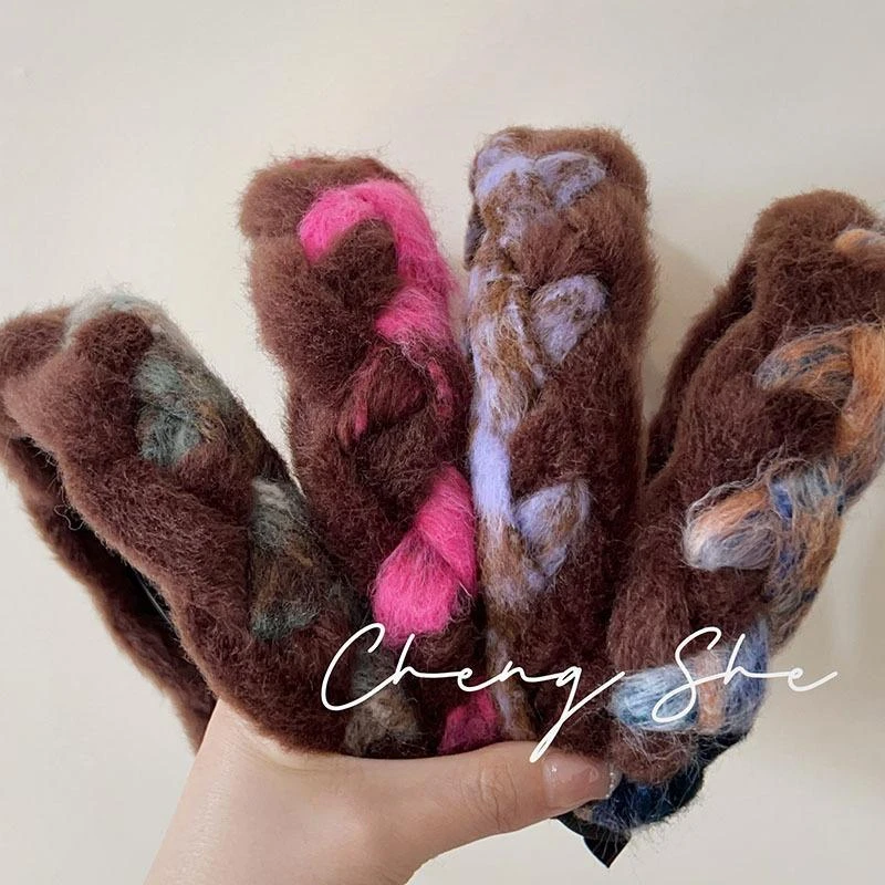 2023年新款波西米亚秋冬编织气质小香风六股辫发箍宽边复古发捆