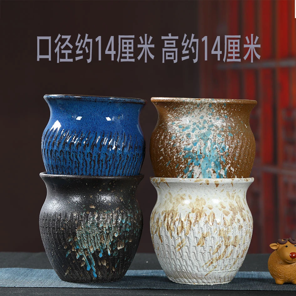 粗陶花盆特价大小口径陶瓷简约多肉绿植植物老桩法师花盆清仓紫砂