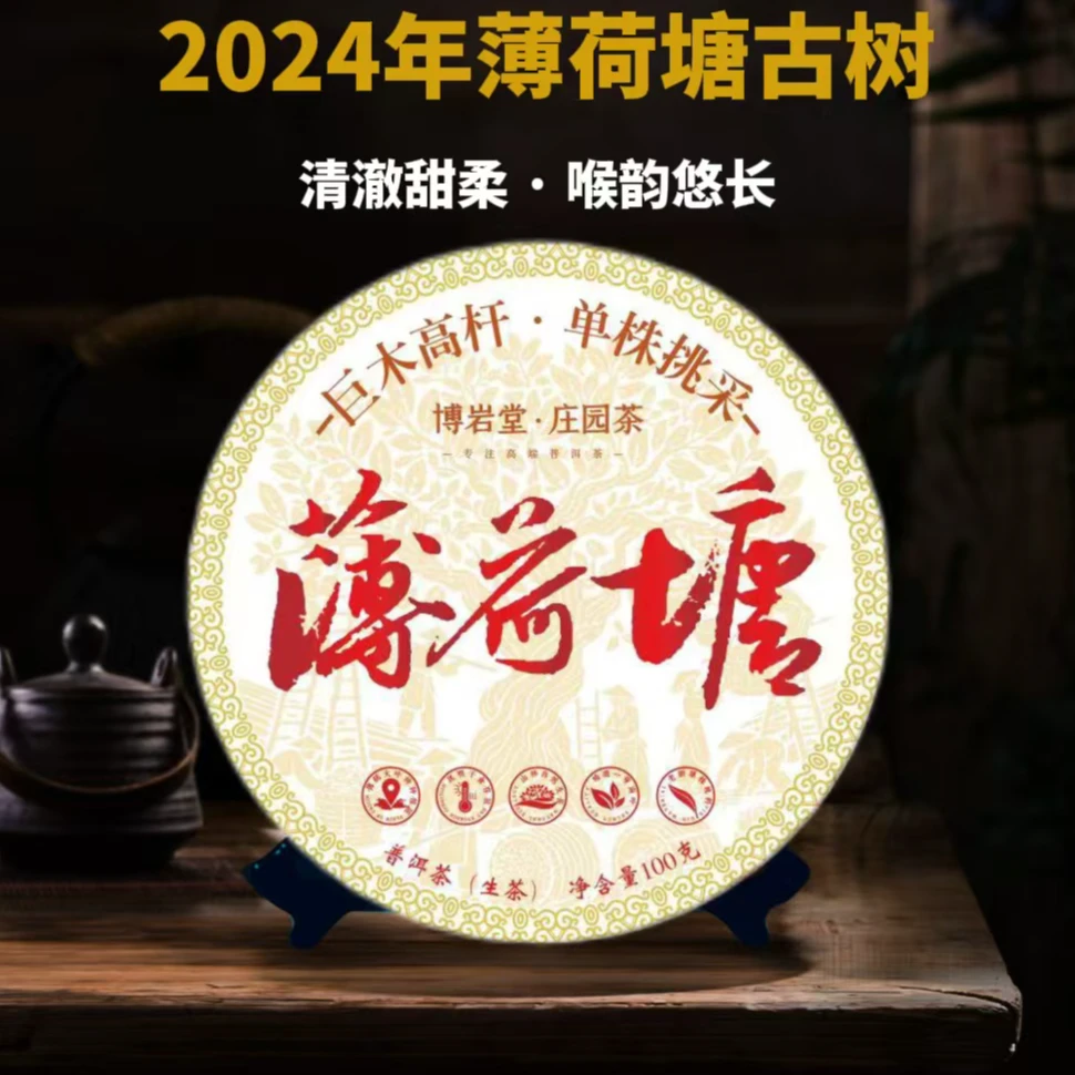 【交个朋友】2024年 薄荷塘 古树头春 普洱茶 生茶100克/饼【带茶样】