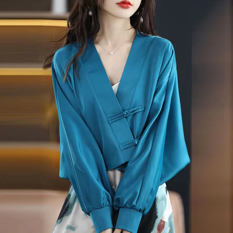 重磅缎面超有质感！蝙蝠袖外套防晒衣气质国风盘扣春夏适穿披肩