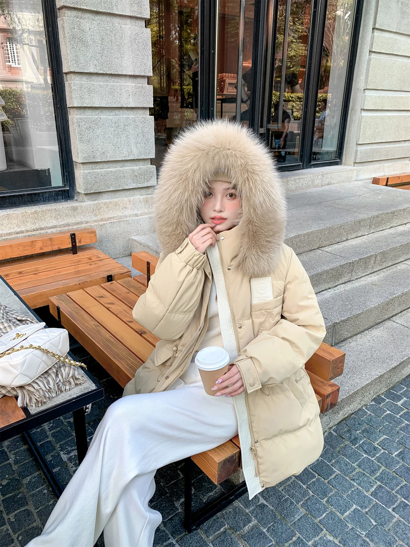 6607大码胖妹妹羽绒服毛领羽绒服短款羽绒服网红加厚洋气连帽保暖