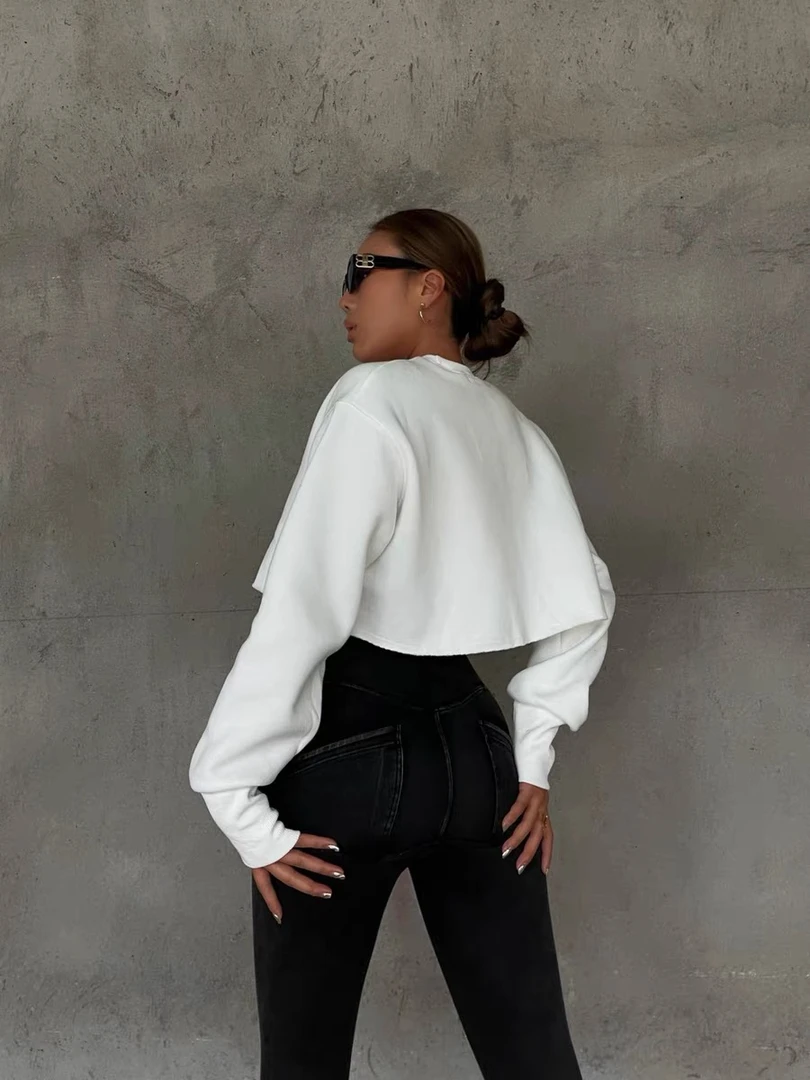 akiyo studio加厚健身短款卫衣欧美女加绒套头长袖休闲运动上衣