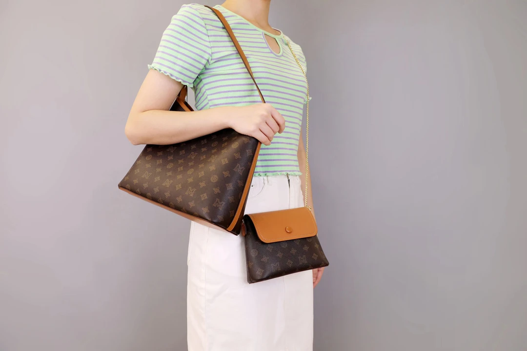 子母包大容量印花腋下包