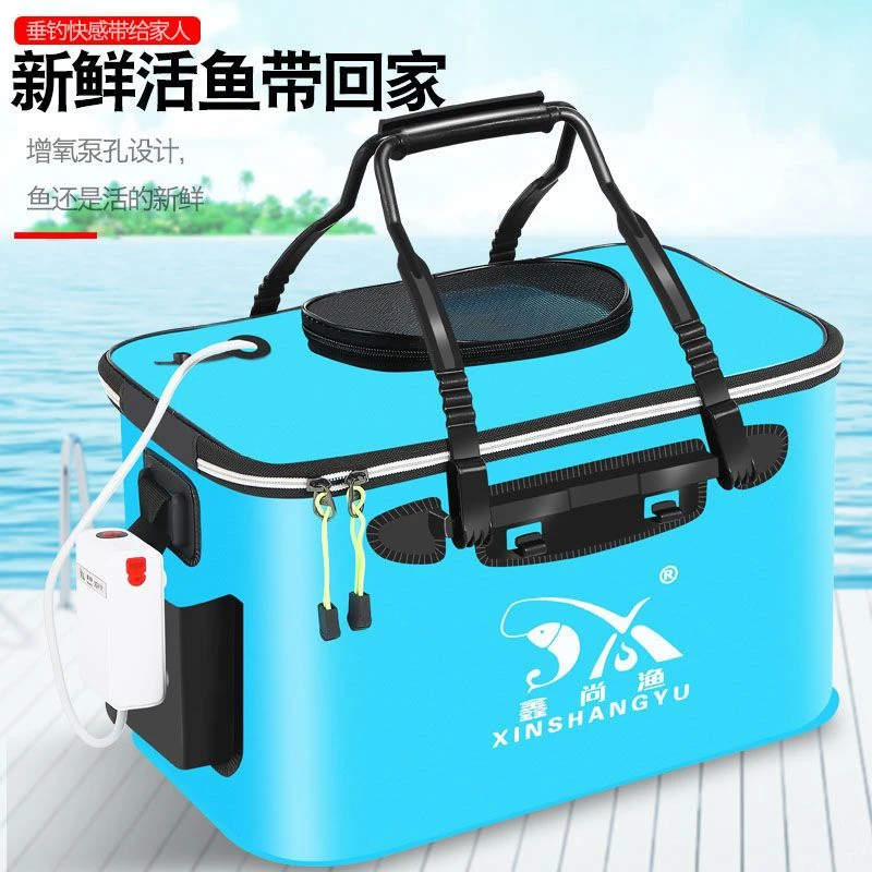钓鱼桶鱼箱活鱼桶鱼护桶eva折叠钓箱加厚水桶 装鱼桶渔具用品手提