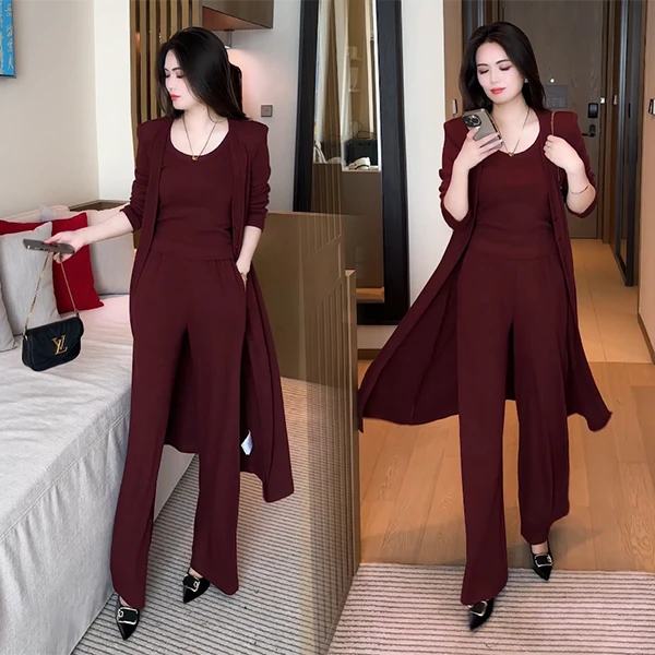 【季颜品牌】秋季新款针织三件套气质显瘦时尚洋气时尚减龄套装33