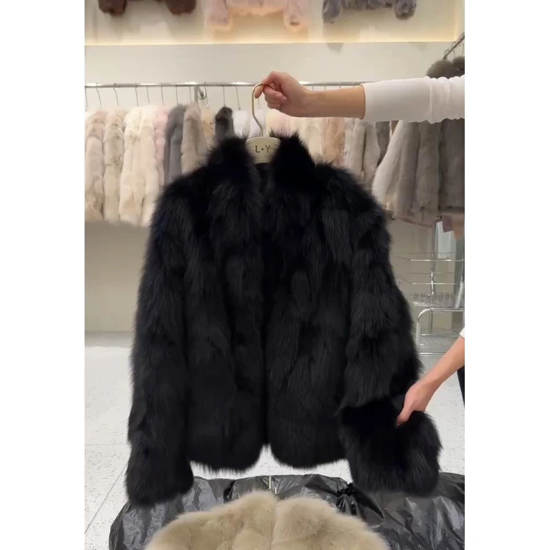 2025秋季新款赫本风黑色毛茸茸保暖短外套小个子显瘦百搭长袖上衣