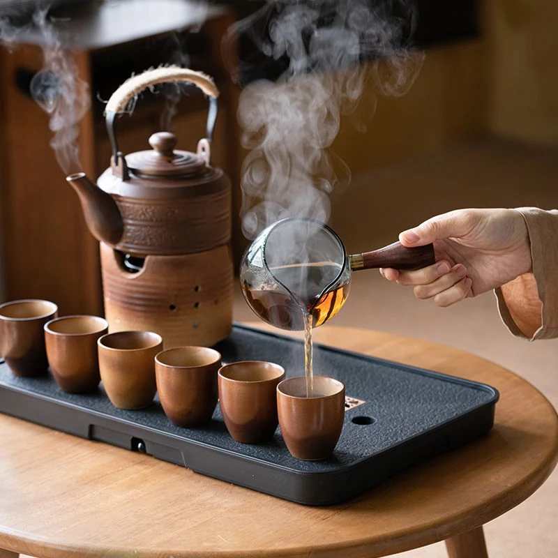 【小扬哥专属】围炉煮茶家用户外大容量粗陶温煮酒精炉复古仿柴烧