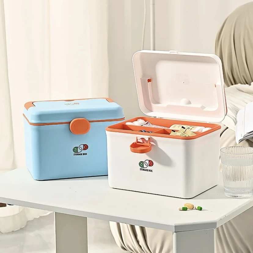 家用药箱大容量双层应急药盒收纳盒学生宿舍备药急救箱储物医疗箱