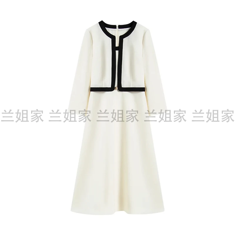 【锦绣世家】原创2024秋冬新款小香风假两件法式优雅连衣裙