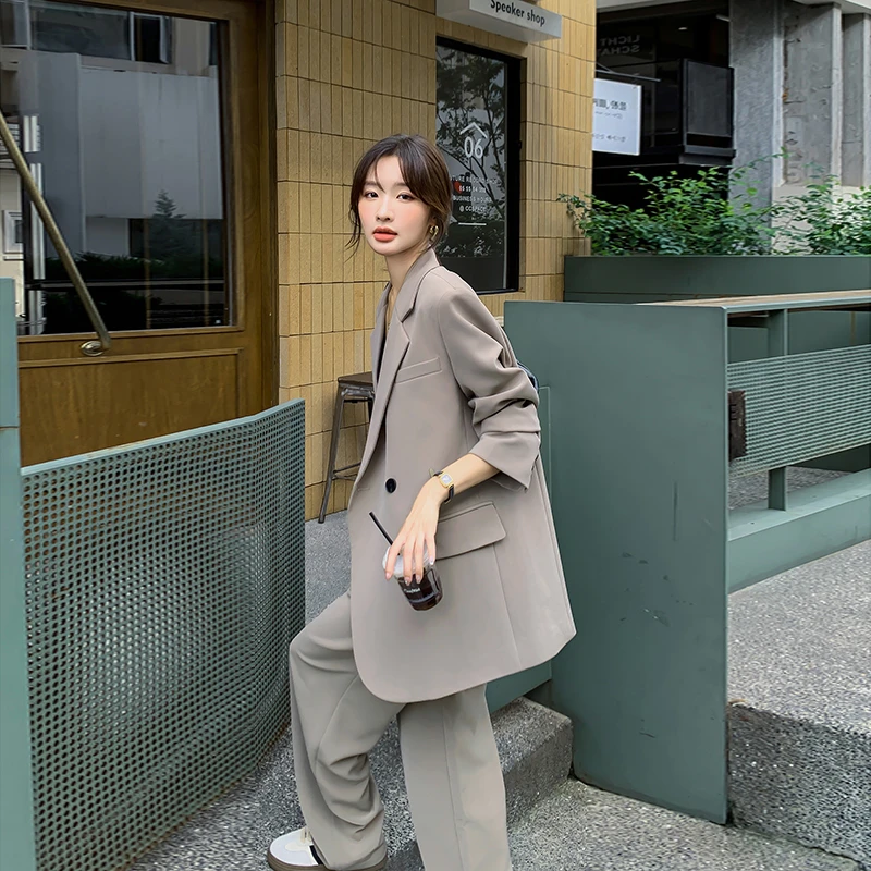Benview西装套装女韩版宽松秋季韩版款高级感西服两件套外套