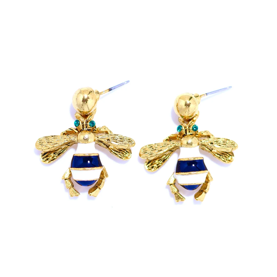 铜合金耳饰 阿烁中古KJL蜜蜂耳钉 as7027