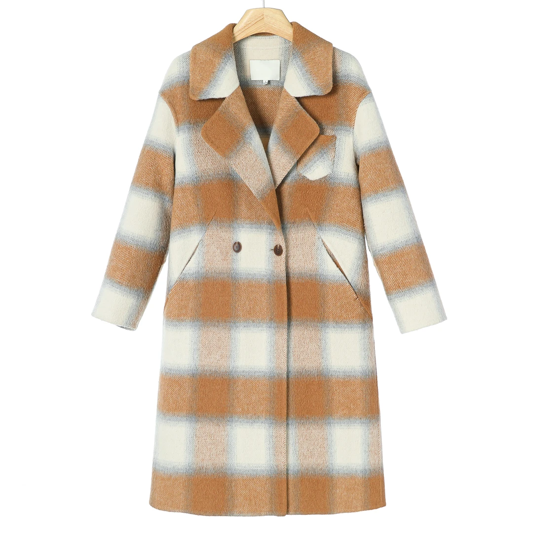 2599 10%羊驼毛【木】冬装 西装翻领长款双面长款毛呢外套531