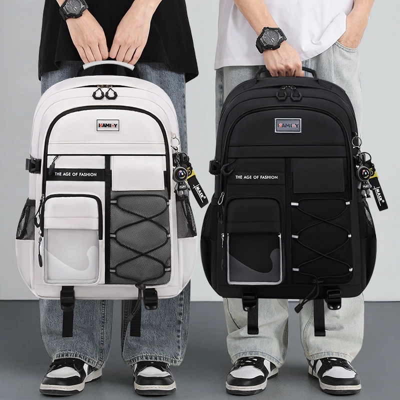 卡米羊初中生男减负护脊中学生书包2025新款高中女生大容量超轻男