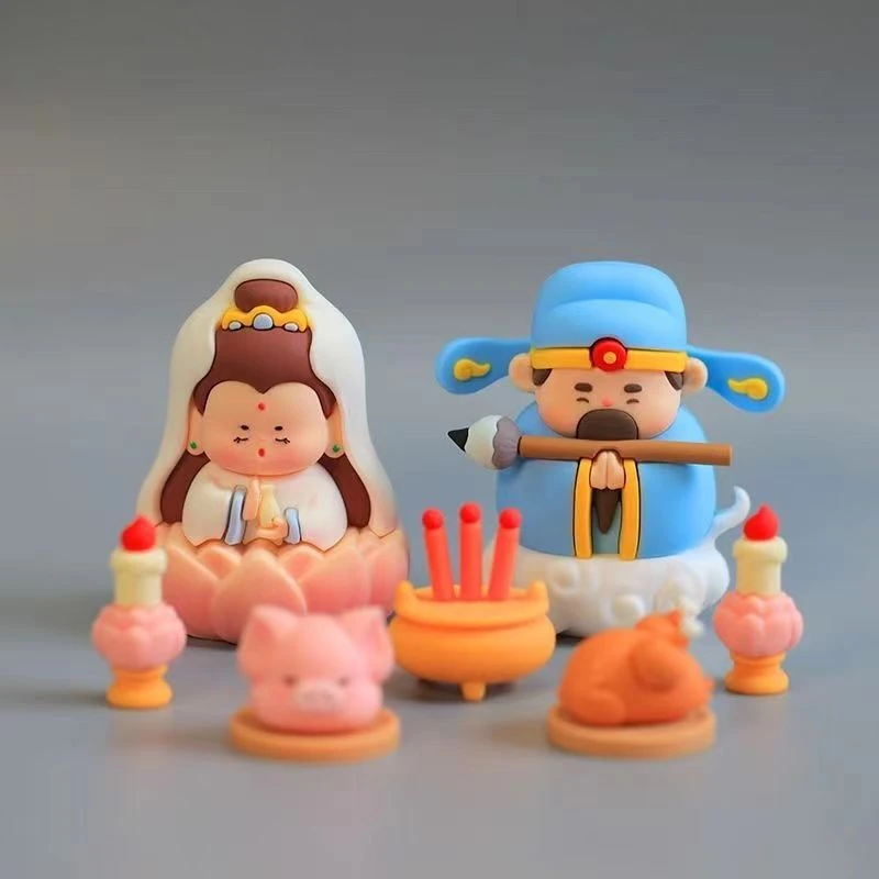 文曲星观音财神爷摆件车载小神仙桌面装饰品办公室工位解压摆件yj