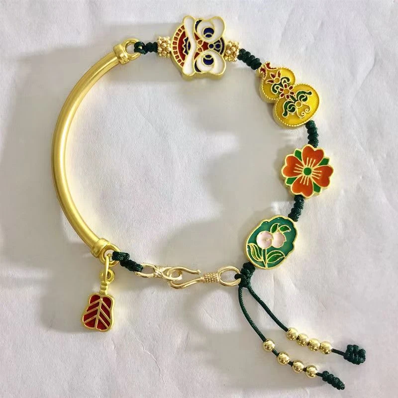 彩色珐琅彩混款】烧蓝兔年新款时尚创意DIY配件推推手链吊坠铜合金