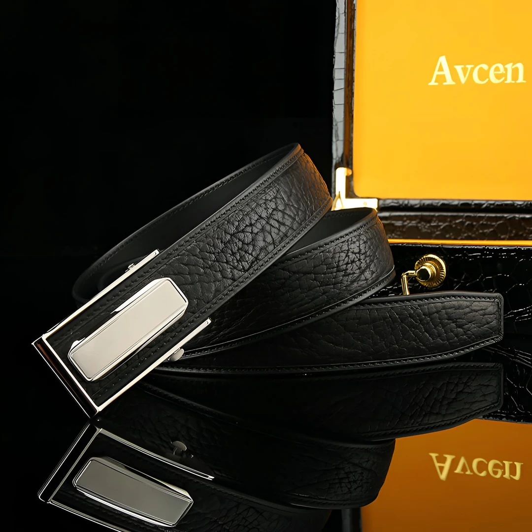 【不锈钢】男士真牛皮皮带腰带商务潮流商务时尚休闲内穿自动扣裤带