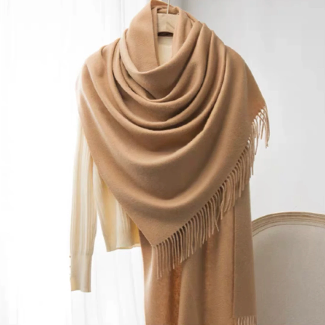 驼色  纯色披肩 空调 百搭时尚加厚简约保暖韩版