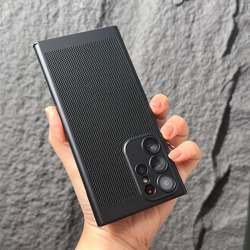 三星S21Ultra手机壳散热网超薄磨砂外壳带镜头膜全包防摔保护套