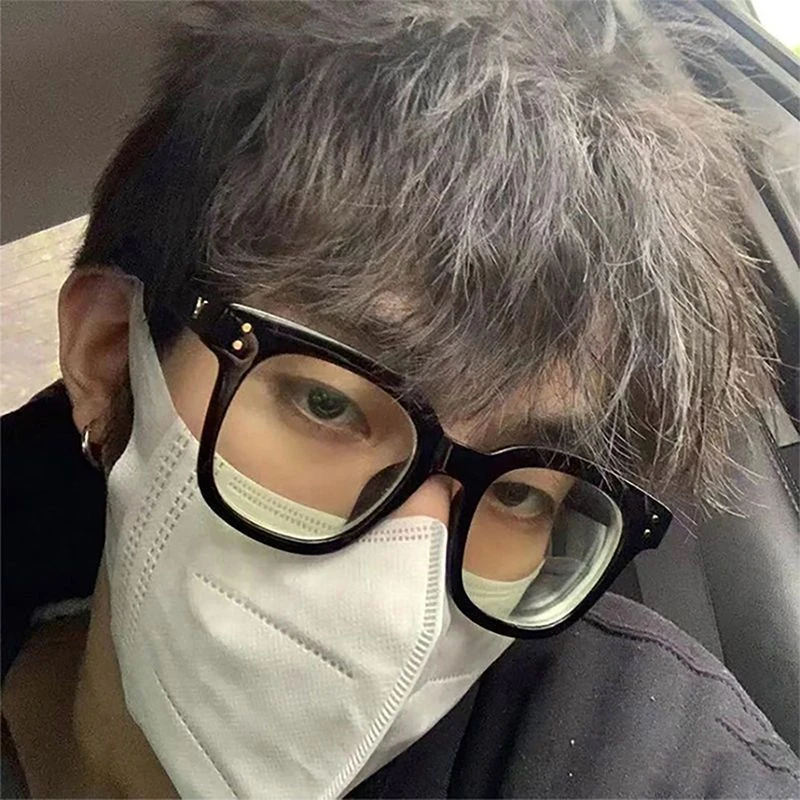 超轻TR90日系黑框眼镜框镜架男潮圆脸大框可配度数镜片近视眼镜女
