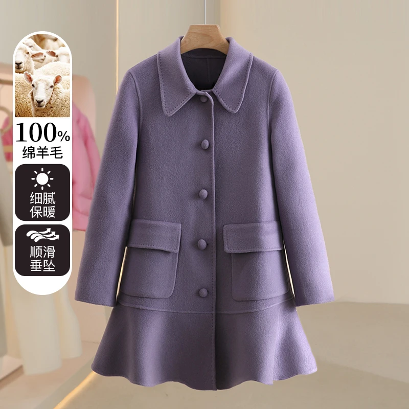 重磅推荐【KA】100~绵羊毛设计感百搭双面呢大衣2024冬专柜折扣