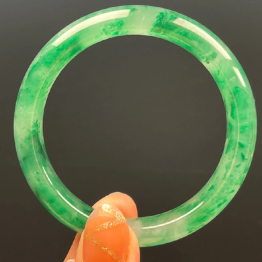 天然高冰飘花非洲翠(独龙玉)手镯