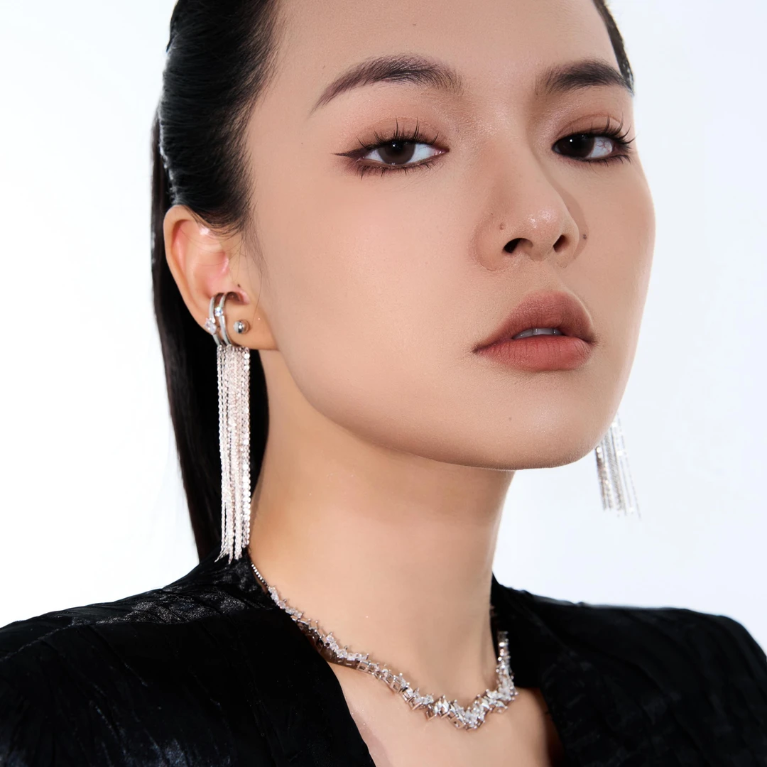 925银耳饰 【晚宴】 双层链条流苏精致轻奢时尚耳骨夹耳挂ZUOZUO