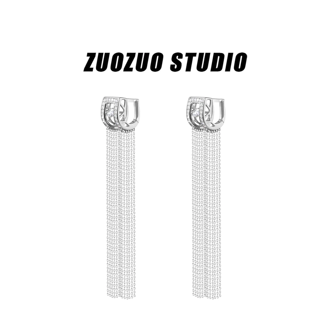 铜合金耳饰 【跳动的心】设计耳环欧美风设计感轻奢高级感链条耳夹