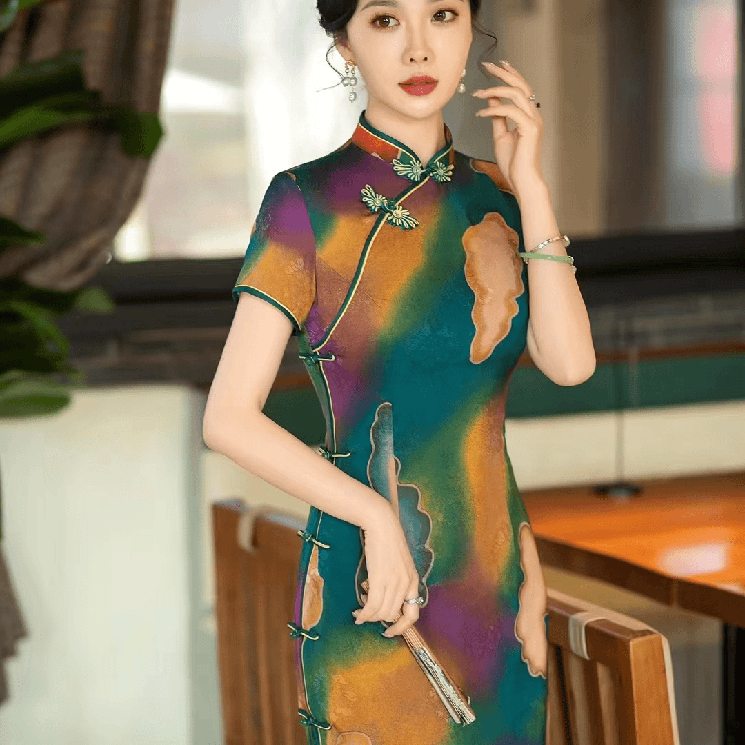 夏季新款复古气质时尚优雅提花中国风旗袍