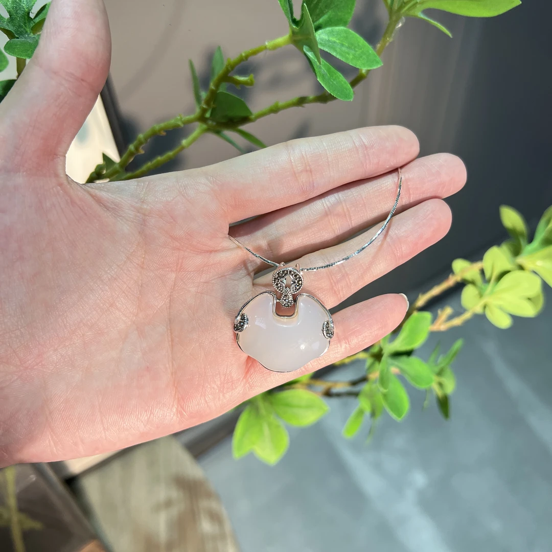 坠链均925银 S06时尚简约中国风复古祥云锁