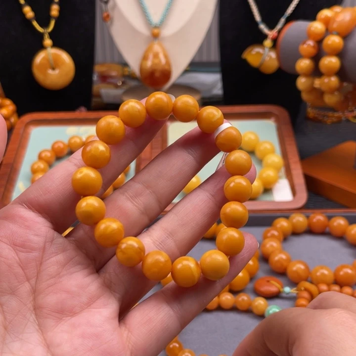 琥珀手链未镶嵌蜜蜡手串10+