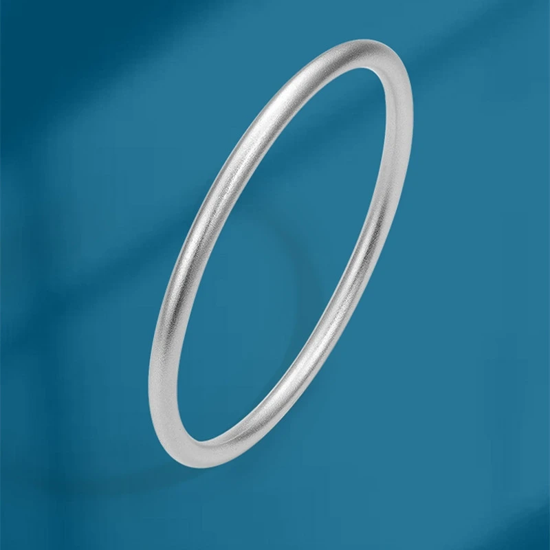 足银手镯 A35古法素圈百搭时尚手镯