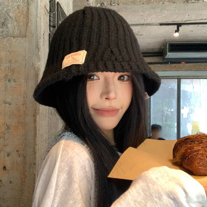 【羊毛遮脸渔夫帽】秋冬季女款大头围羊毛绒帽子盆帽显脸小水桶帽