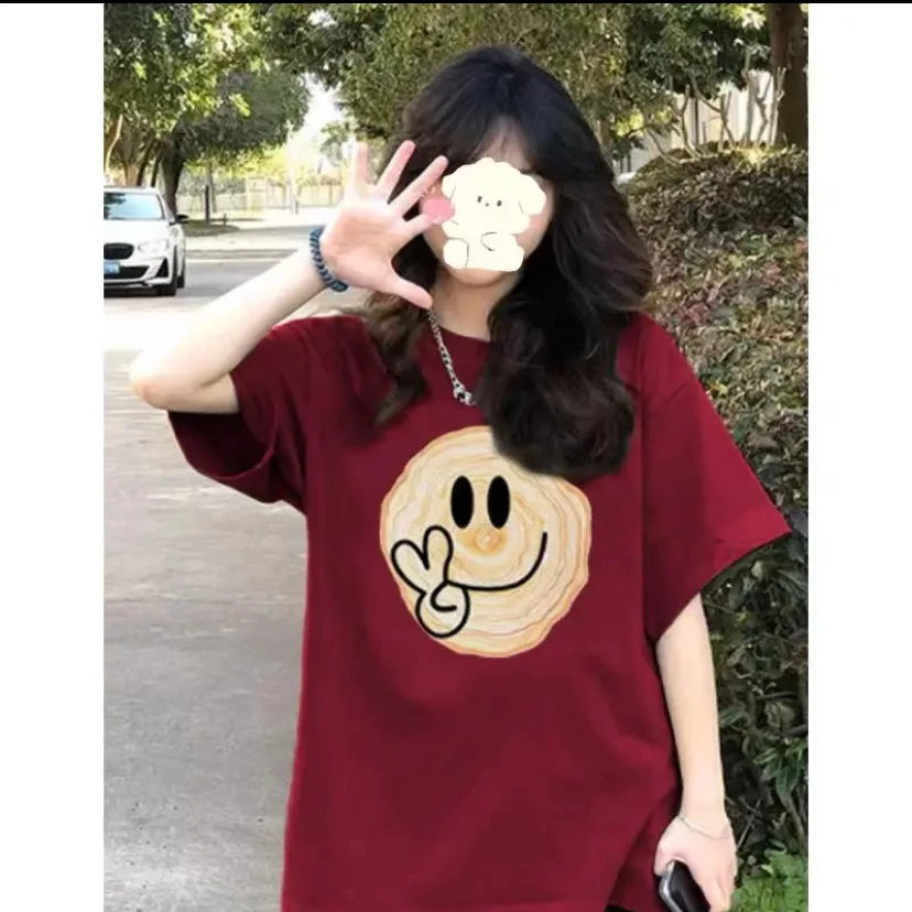 【纯棉】男女同款535印花短袖T恤男女夏季简约百搭上衣日系休闲圆领