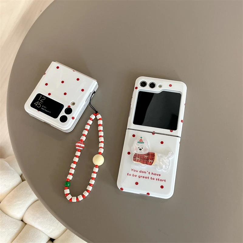 红波点适用三星zflip6手机壳zflip5可爱小狗zflip4/3韩ins风外壳
