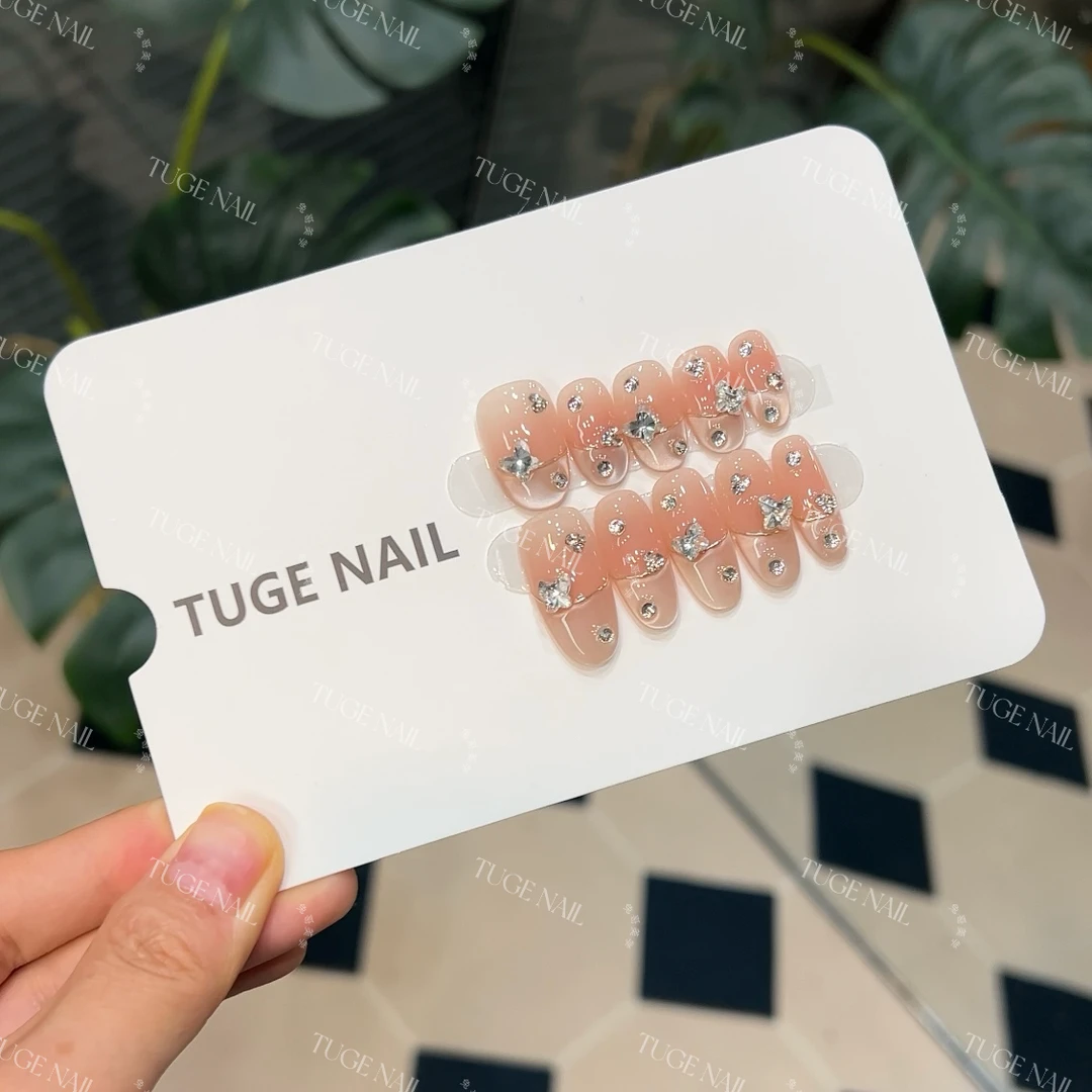 TugeNail【蝶羞】"东洲水晶”夏日水晶蝴蝶猫眼网红显白穿戴甲-小然