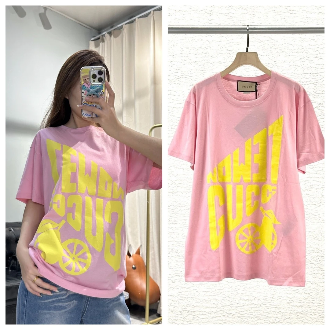 全新未使用 GUCCI/古驰 时尚休闲印花棉质百搭宽松T恤 XS码 G1410