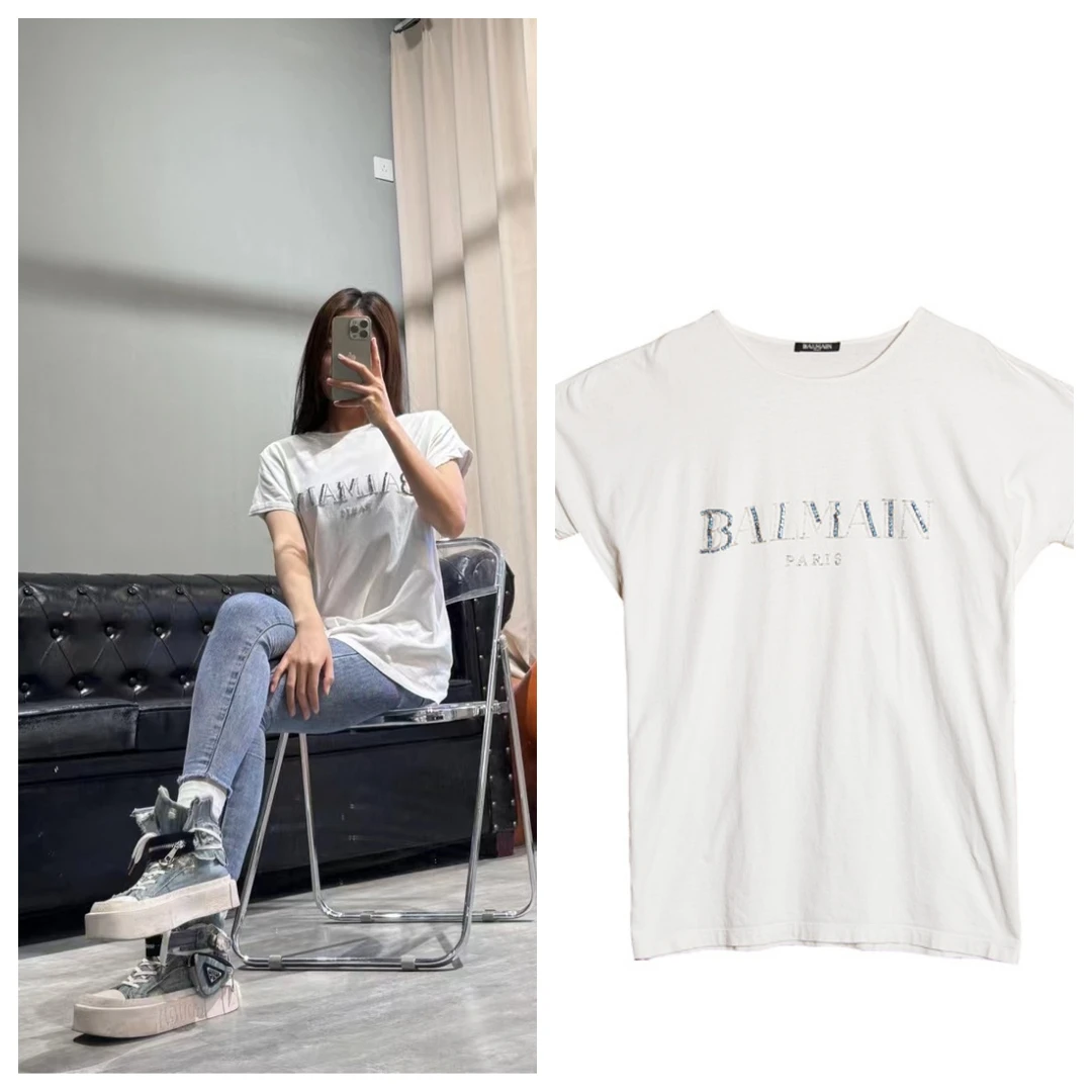 95新 WE11 DONE 巴尔曼休闲百搭简约白色纯棉t恤38码 B1306亏