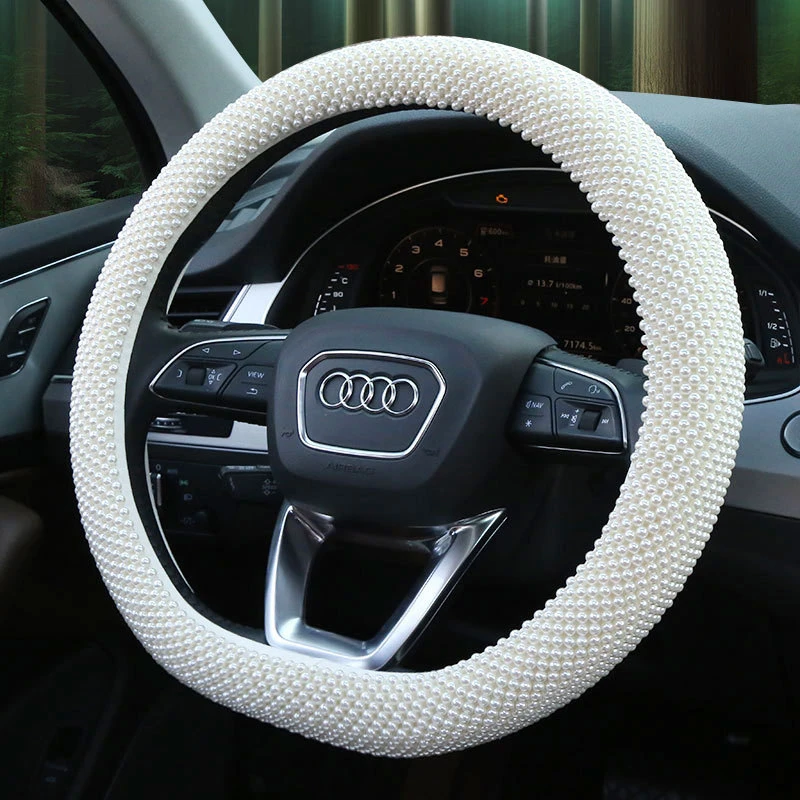 纯手工编制新款四季通用型防滑透气吸汗汽车夏季珠子方向盘套